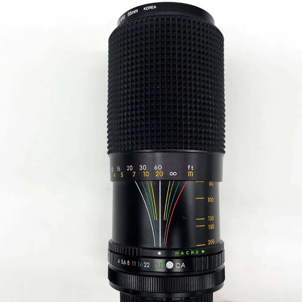 Vtg Sears Multi-Coated Auto Zoom F=80-200mm 1:4.0 Macro Black Camera Lens-Korea